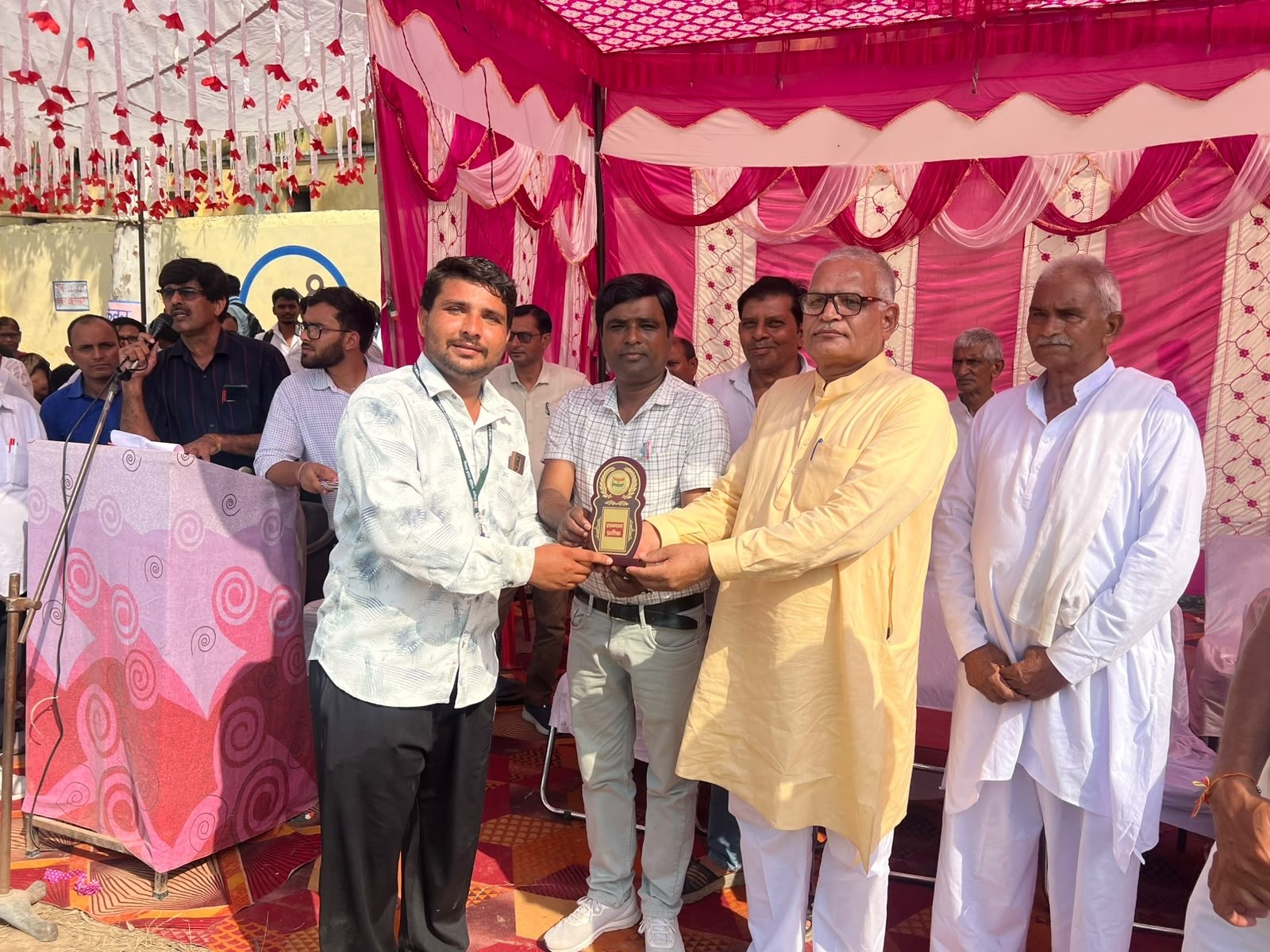 Recognition at a sporting ceremony